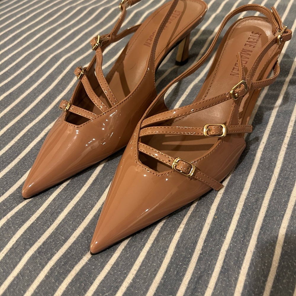 Steve Madden Brown Patent Strappy Heels